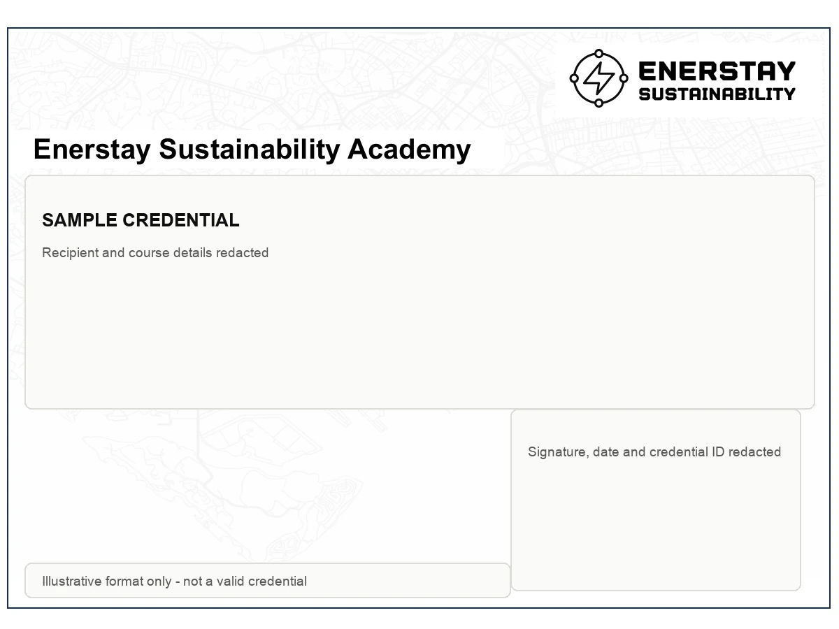 Redacted Enerstay training certificate format example